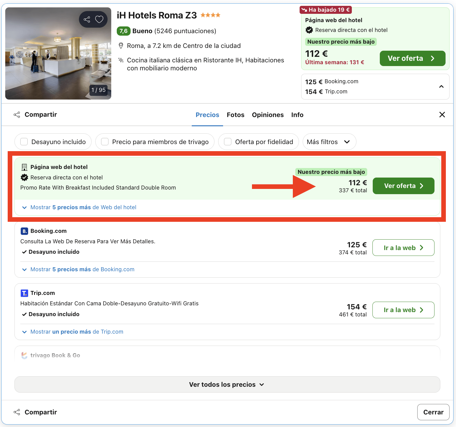 Roma: vuelos + 3 noches en hotel 4* + desayunos por 199€