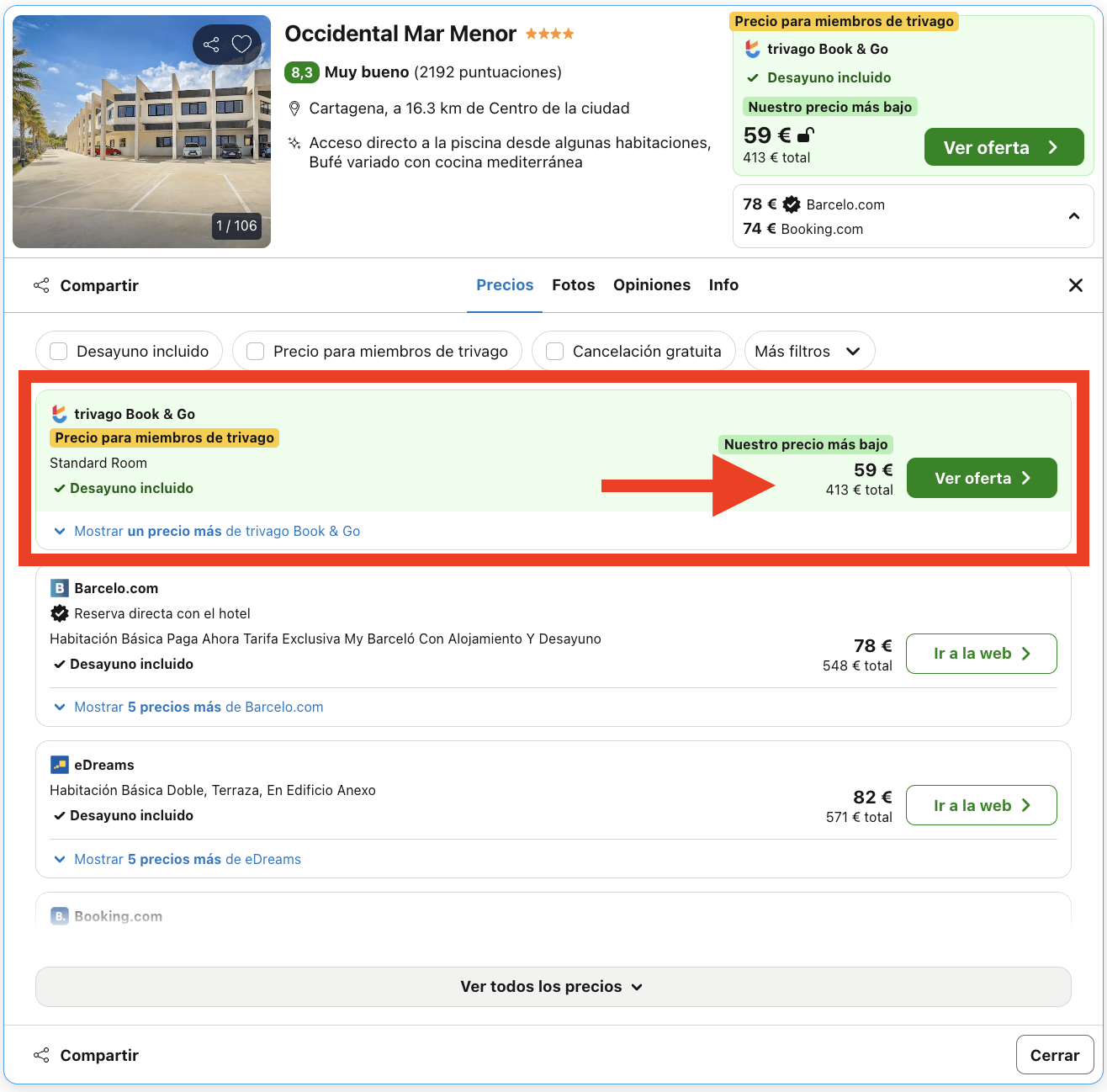 7 noches en resort by Barceló con desayunos por 206€