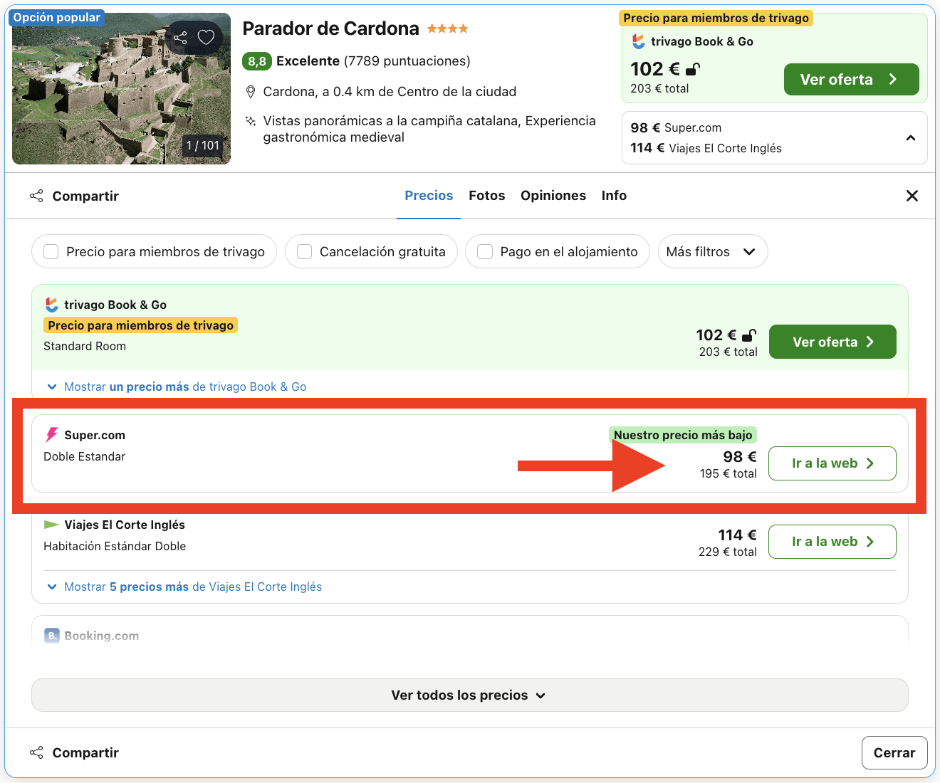 Parador en un castillo gótico construido entre los siglos XI y XV por 49€
