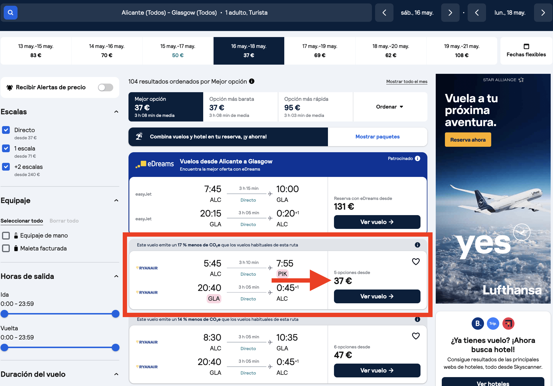 Glasgow: vuelos + 2 noches en hotelazo 4* centro por 131€