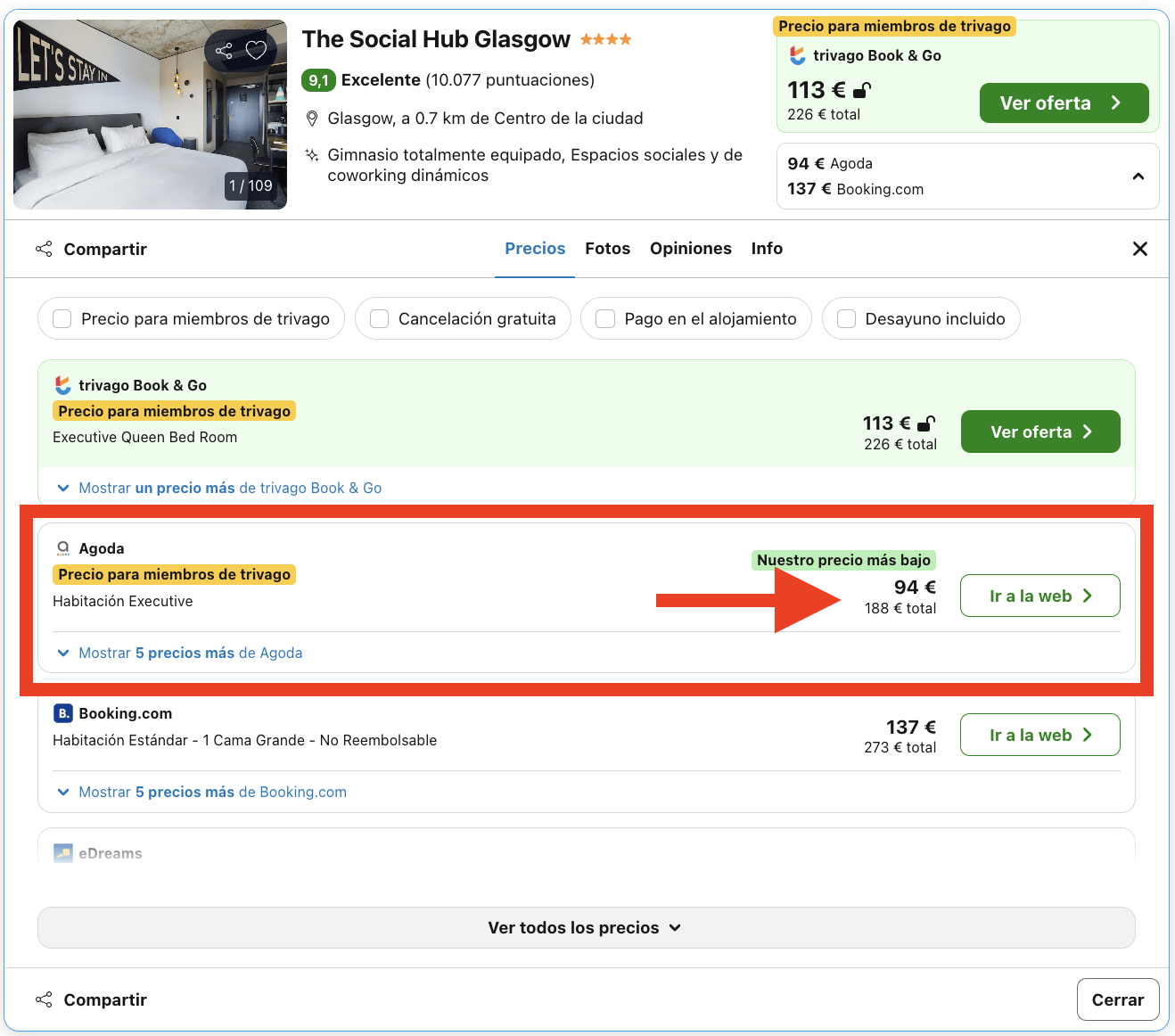 Glasgow: vuelos + 2 noches en hotelazo 4* centro por 131€