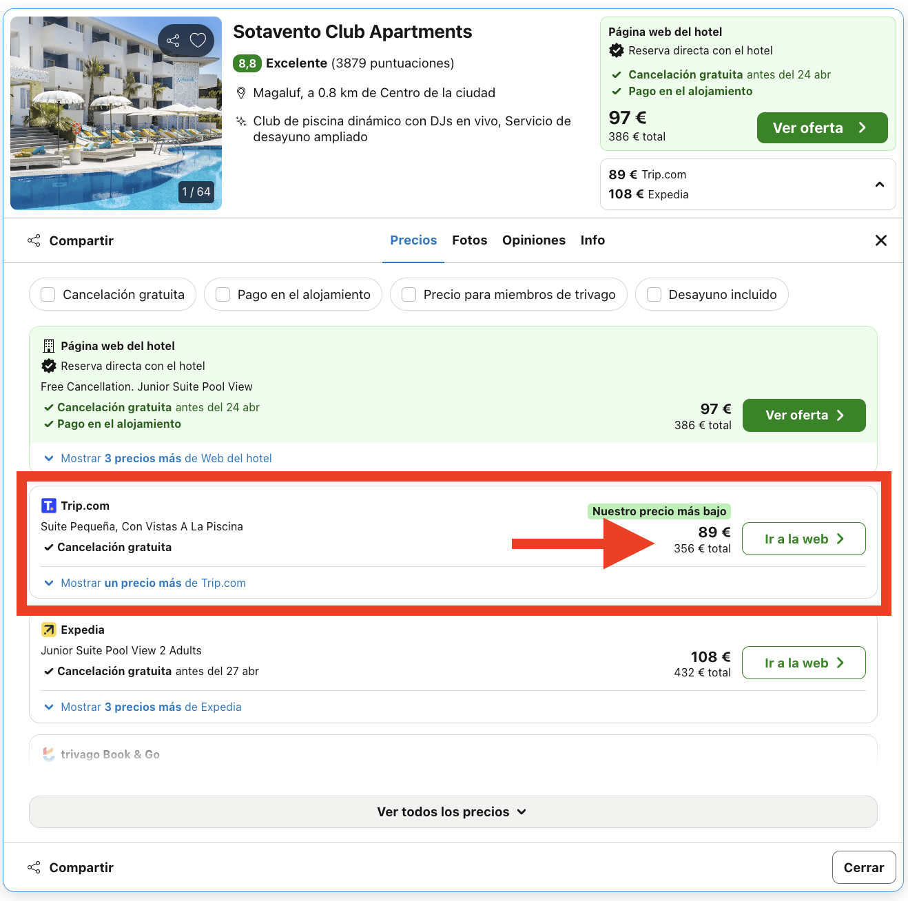 Maravilloso aparthotel solo para adultos en Magaluf (Mallorca) por 44€