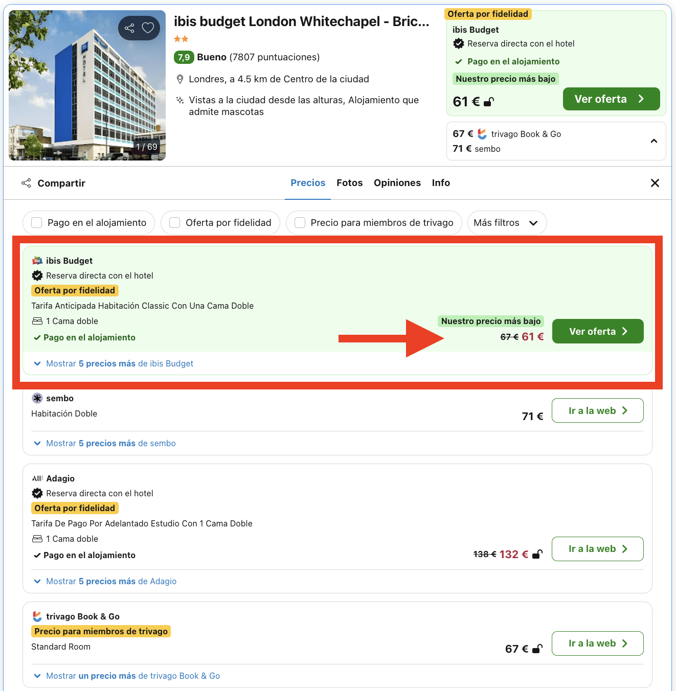 Hotel cerca de la Torre de Londres por 30€