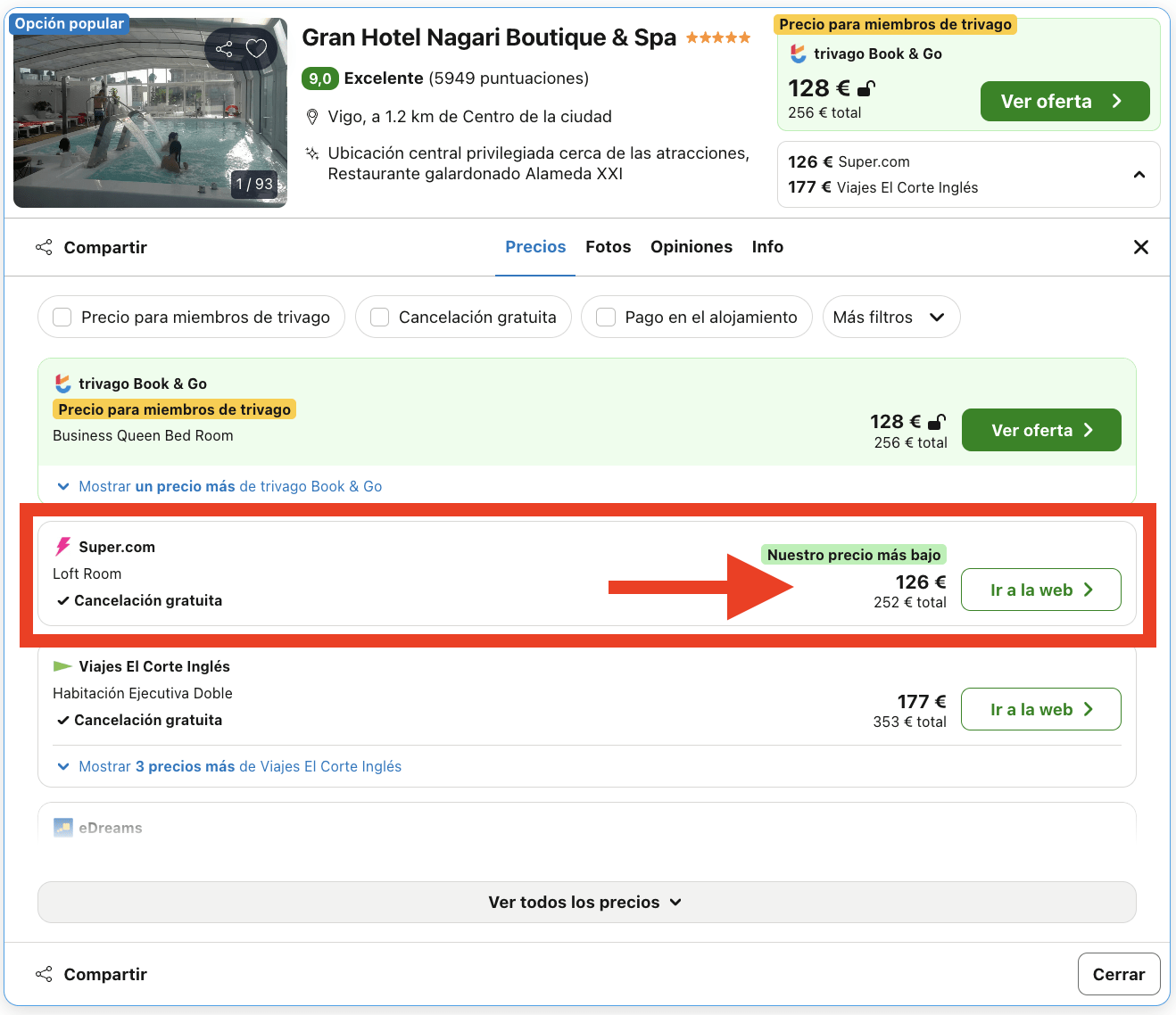 Escapada de lujo a Vigo: hotel boutique 5* con spa por 64€