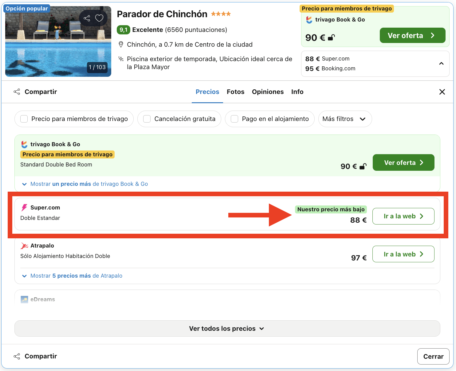 Parador en un edificio con toques mudéjares propios de la arquitectura del siglo XVI por 44€