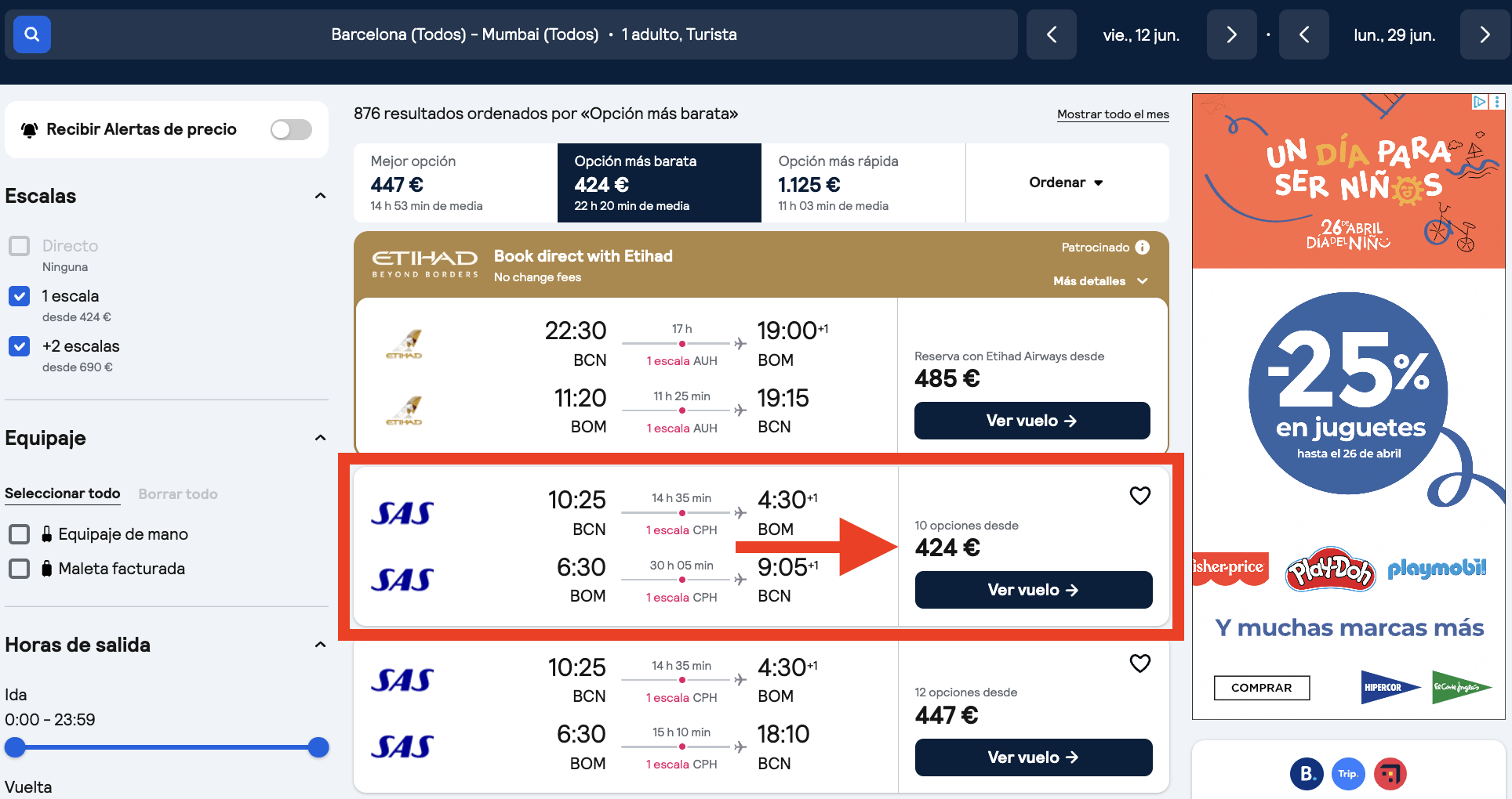 Vuelos a Mumbai (India) por 424€ ida y vuelta