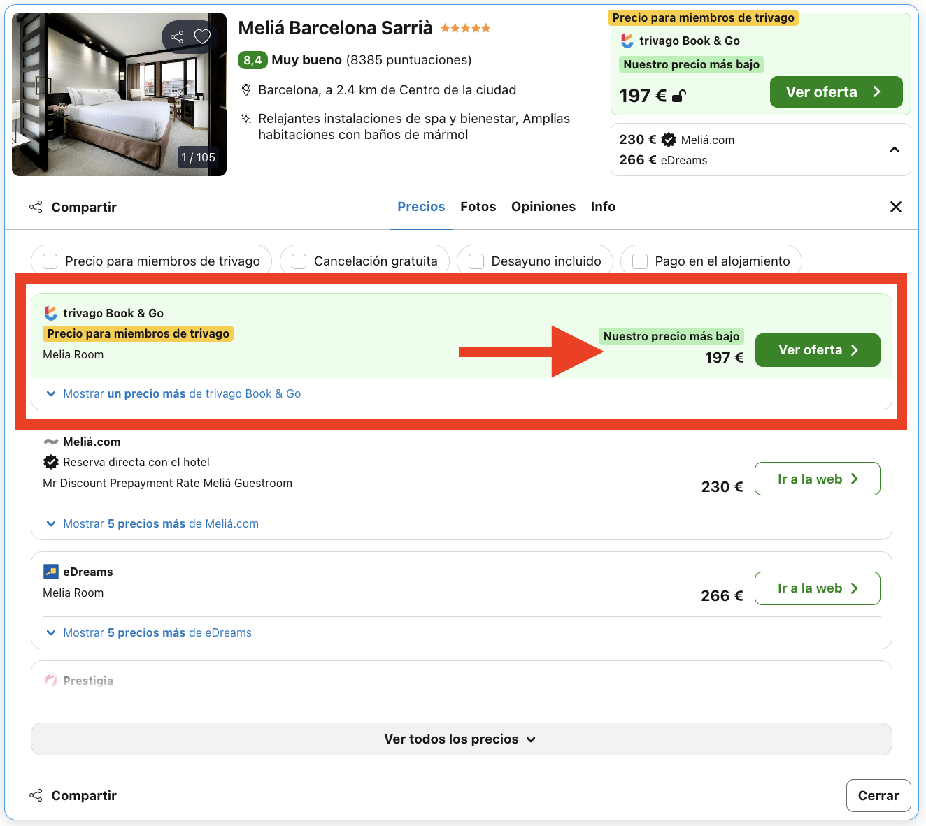 Escapada de lujo a Barcelona: hotel 5* Melía por 98€