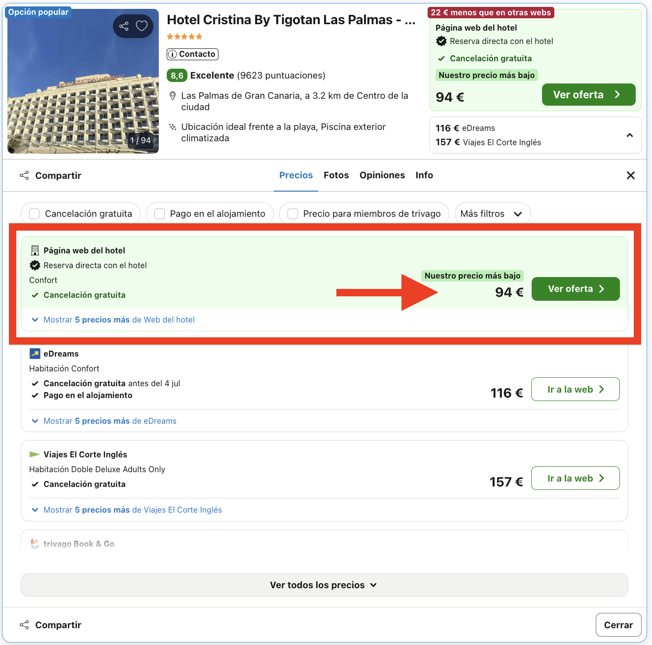 Las Palmas: hotelazo 5* solo para adultos con vistas al mar por 47€