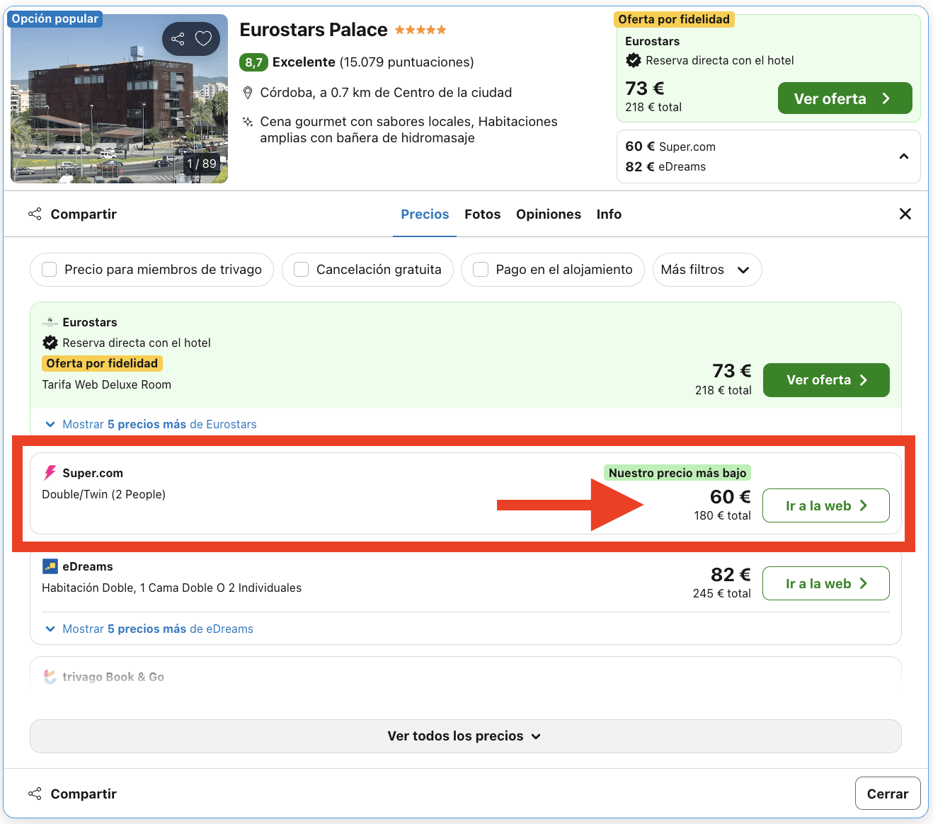 Córdoba: espectacular hotel Eurostars Palace 5* con piscina por 30€