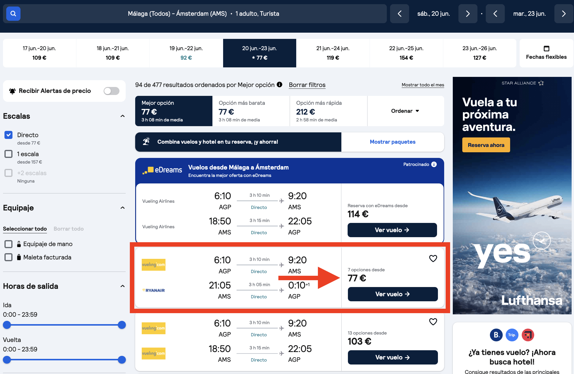 Ámsterdam: vuelos de ida y vuelta por 77€