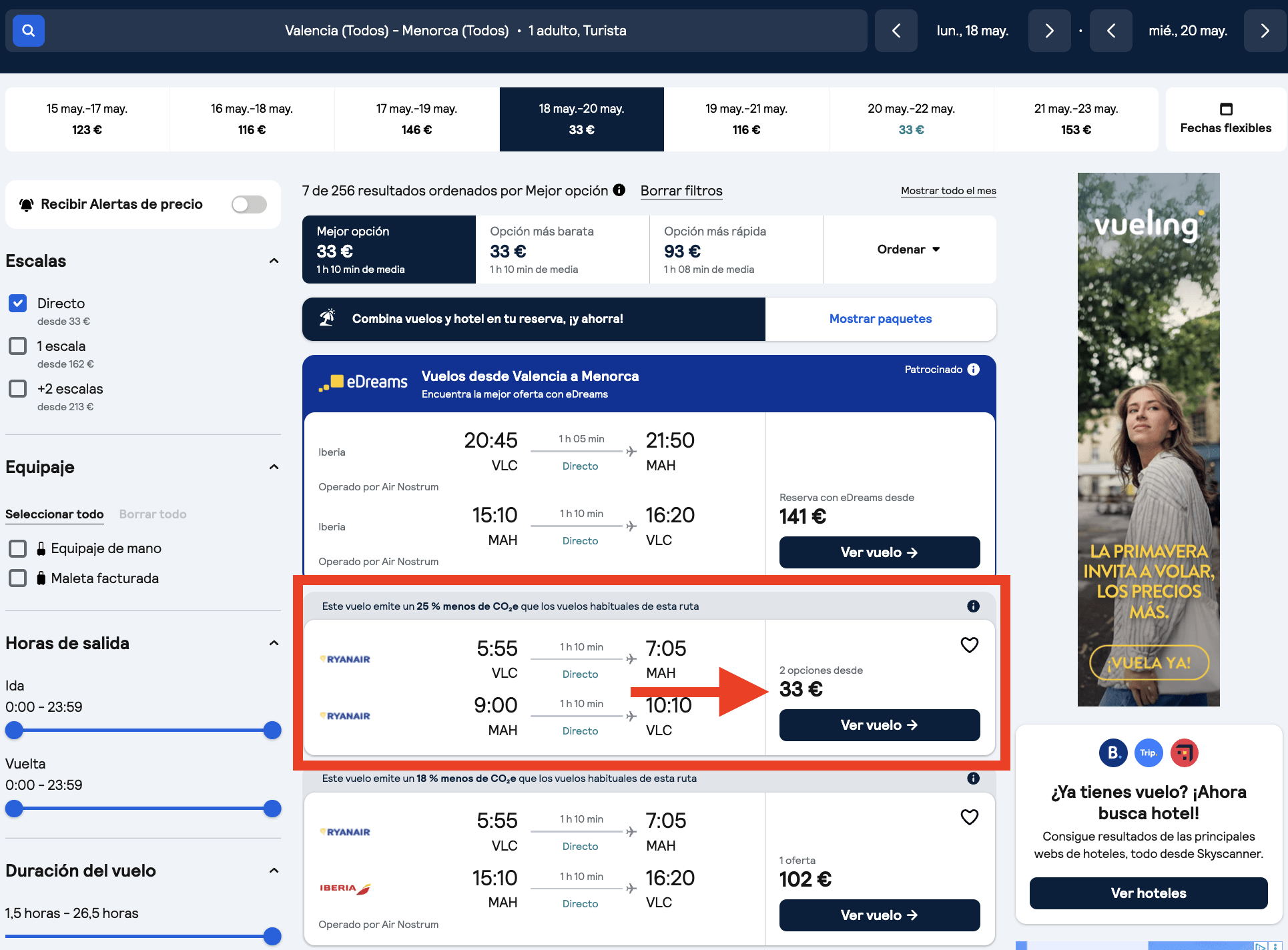 Vuelos a Menorca + 2 noches por 83€