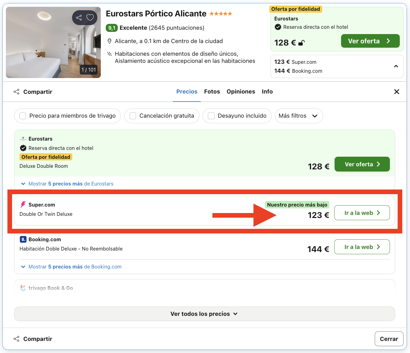 Escapada de lujo a Alicante: espectacular hotel Eurostars 5* por 61€