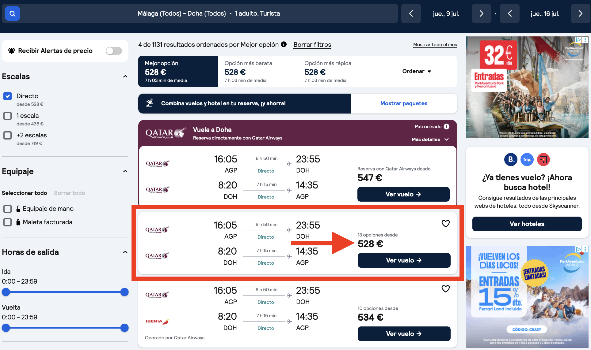 Vuelos directos a Qatar por 528€ ida y vuelta