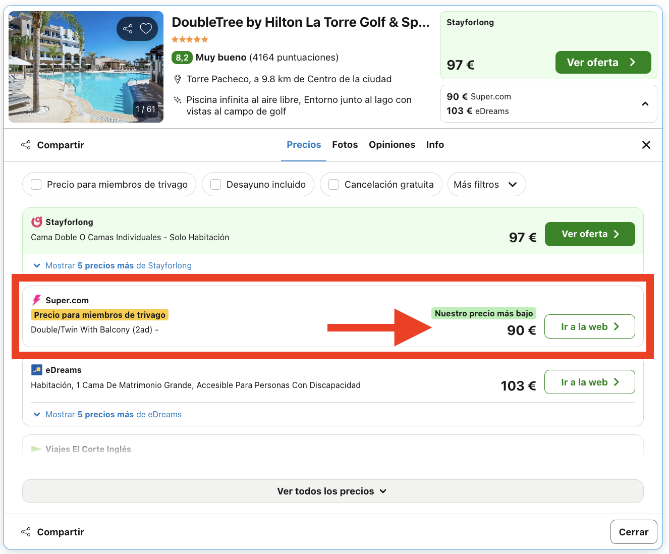 Resort Golf & Spa by Hilton 5* en el Mar Menor por 45€