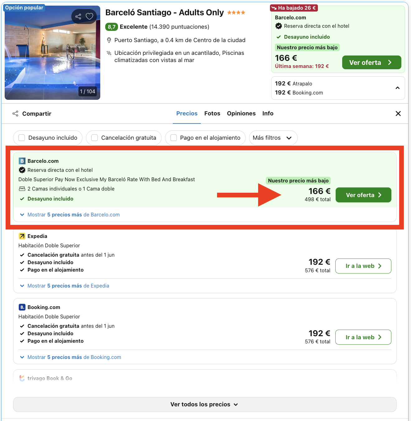 Resort Barceló 4* con vistas únicas a la isla de La Gomera por 83€ (desayuno incluido)