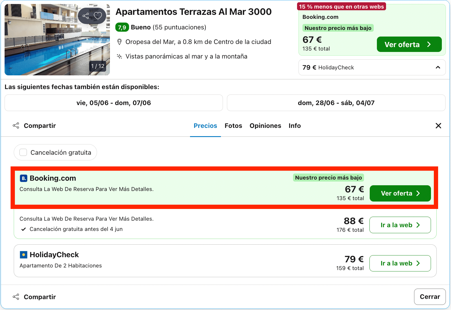 Finde en Oropesa del Mar: aparthotel para 4 personas desde 33€ p.p./noche