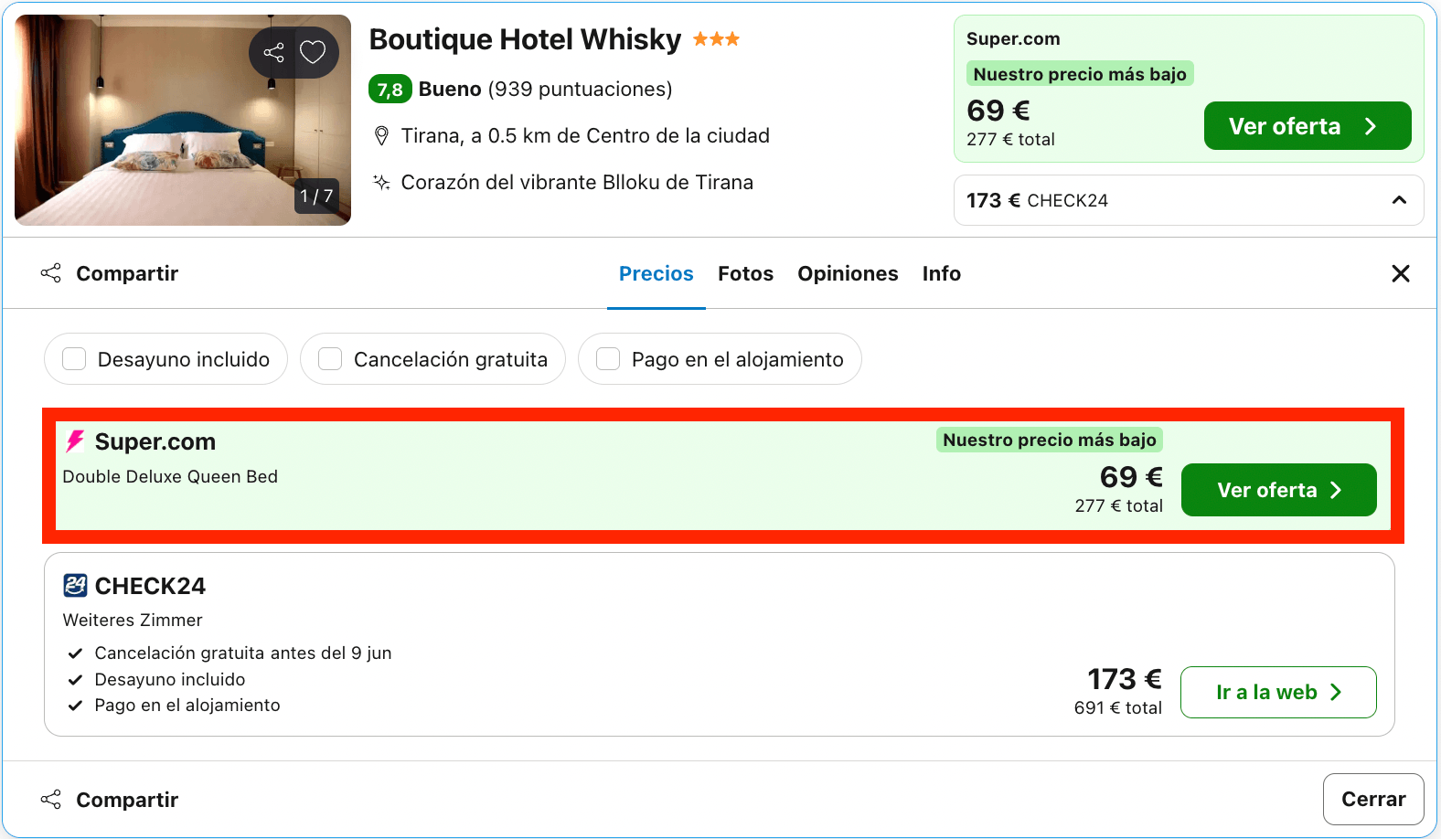 Vuelos a Tirana + 4 noches en un hotel boutique 3* desde 168€