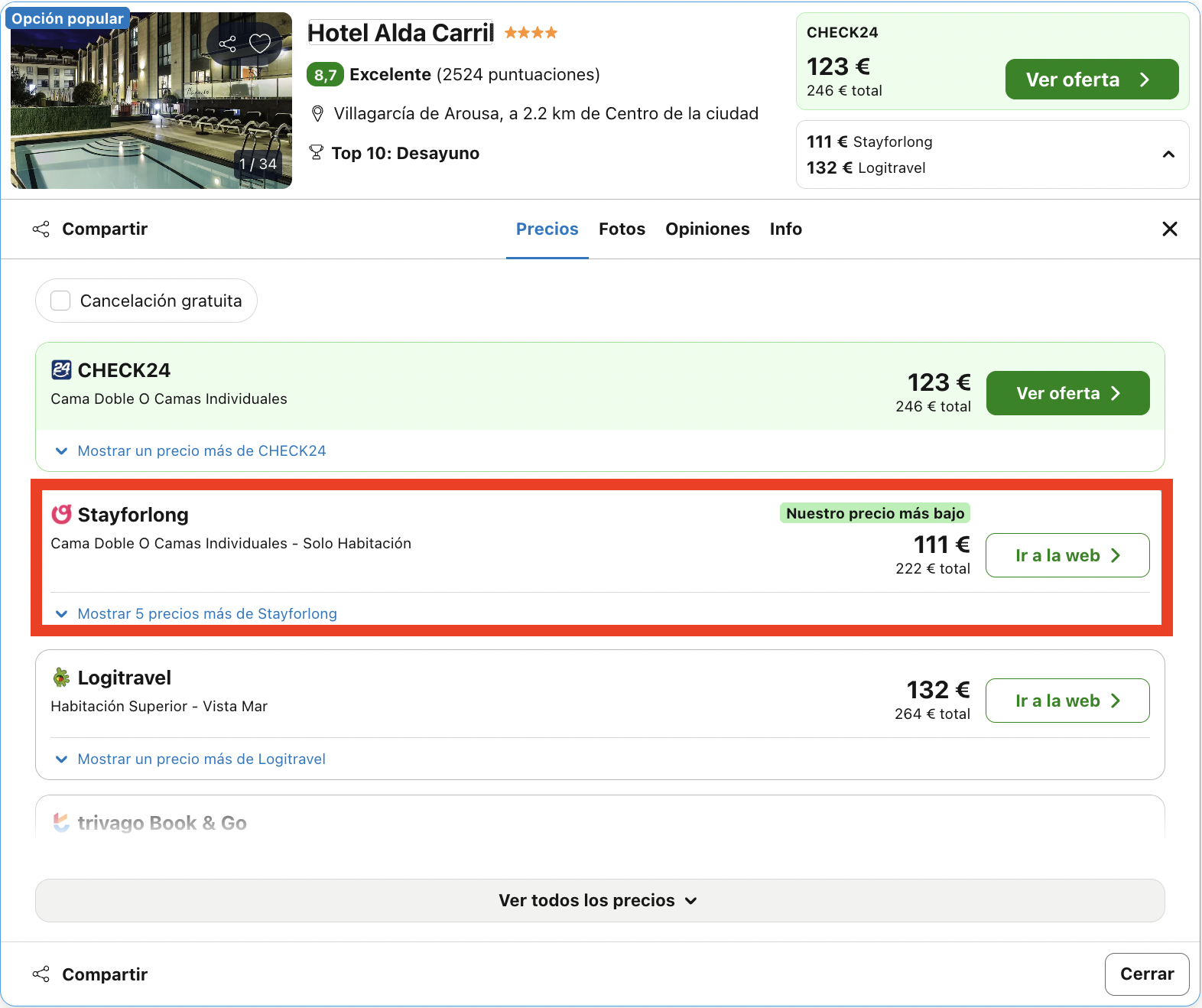 Fin de semana en un hotel 4* en la ría gallega de Arousa desde 55€ p.p./noche