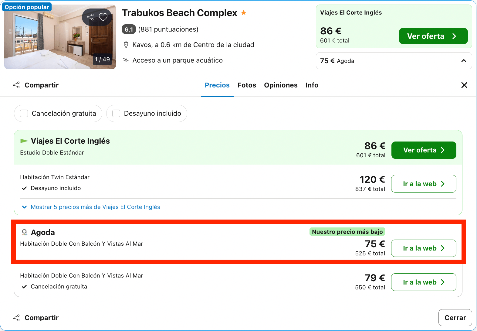 Islas griegas: vuelos a Corfú + 7 noches en un aparthotel frente a la playa desde 366€ p.p.