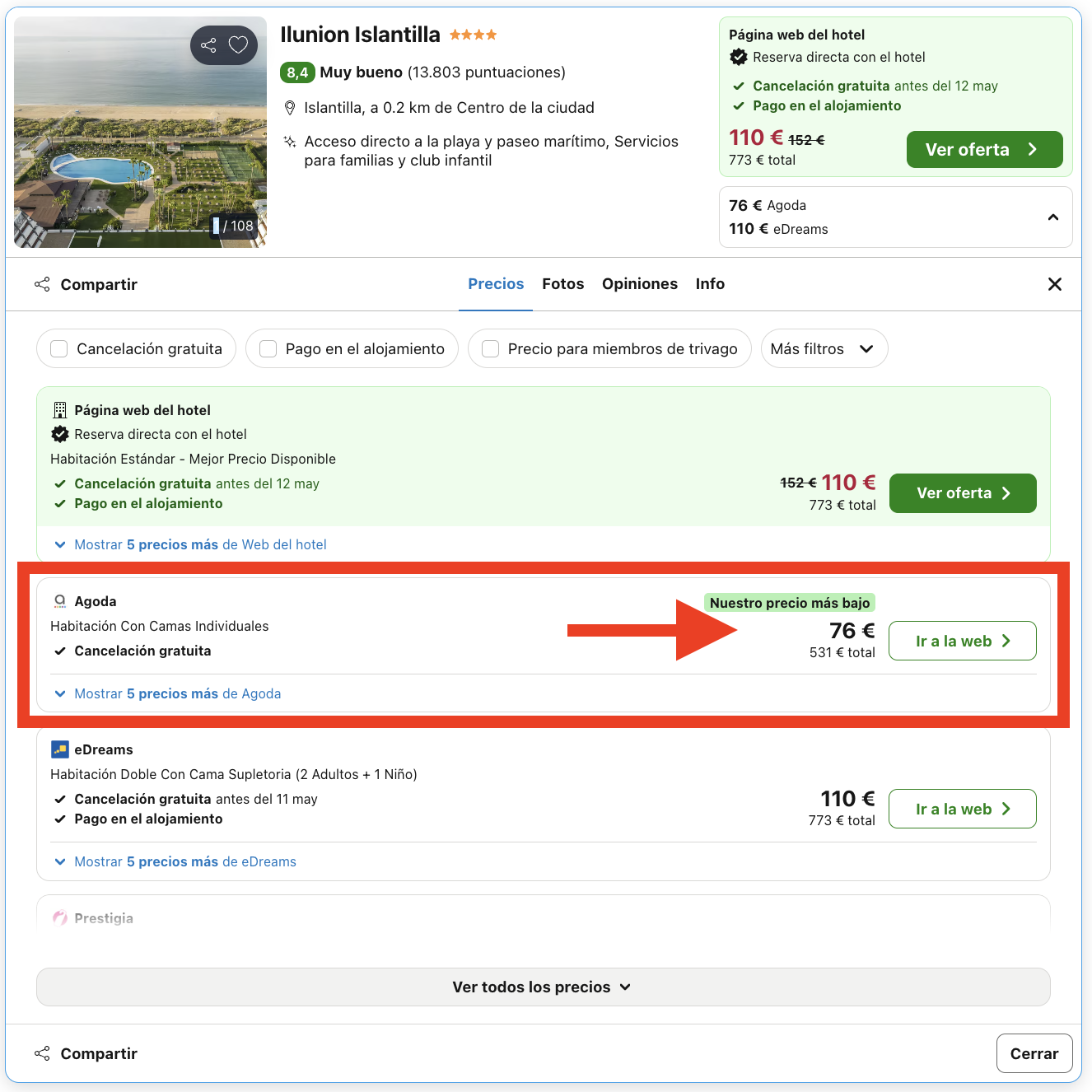 Vacaciones en Islantilla: 7 noches en un hotel 4* a pie de playa por 265€