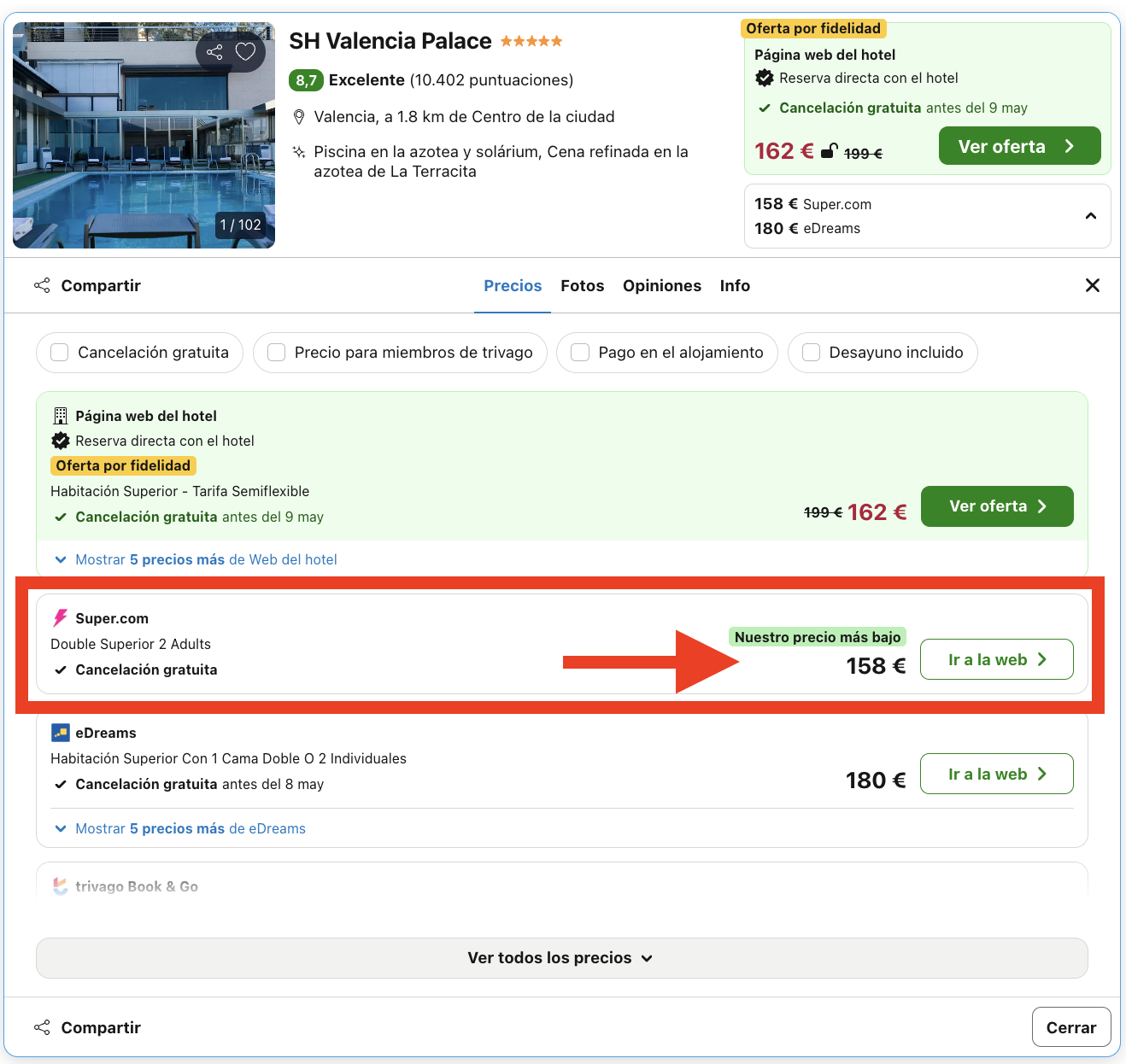 Valencia: hotel 5* entre el Palau de la Música y la Ciudad de las Artes y las Ciencias por 79€