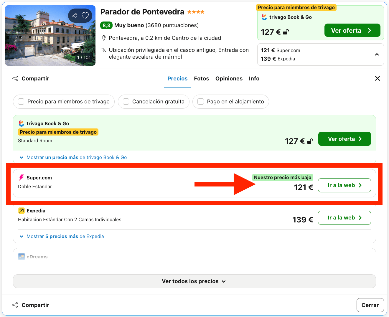 Parador que ocupa un palacio renacentista del siglo XVI con encanto histórico por 60€