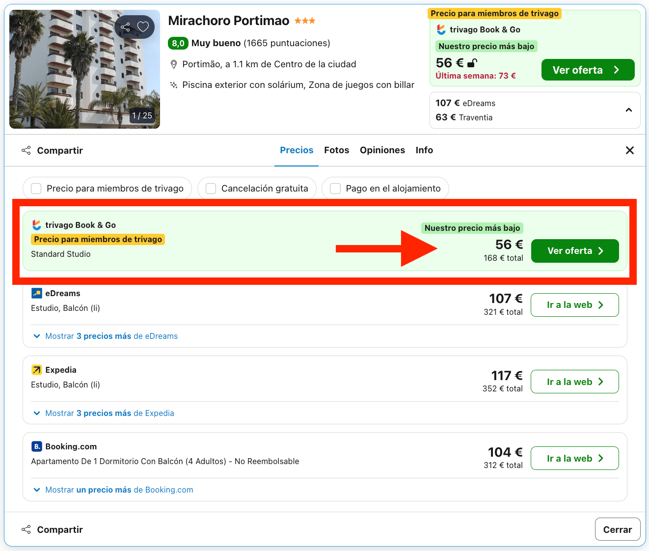 El Algarve (Portugal): vuelos + 3 noches en aparthotel cerca de la famosa playa de Praia da Rocha por 114€