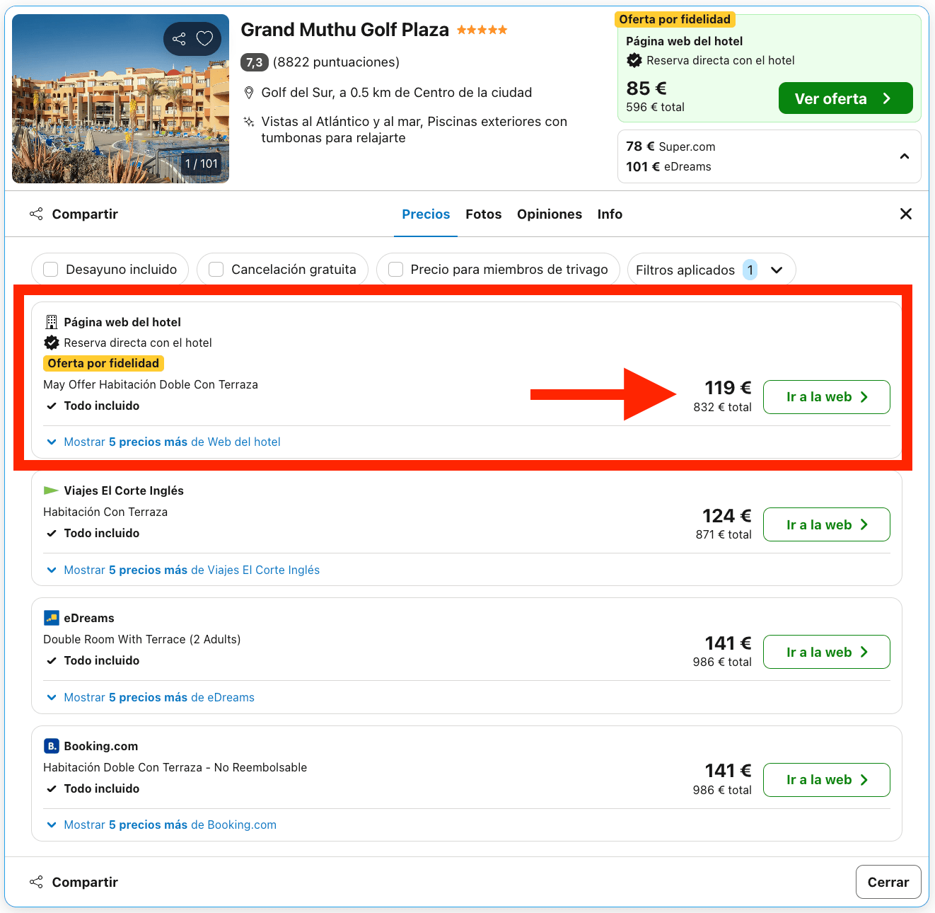 Hotel 5* en régimen de TODO INCLUIDO por 59€