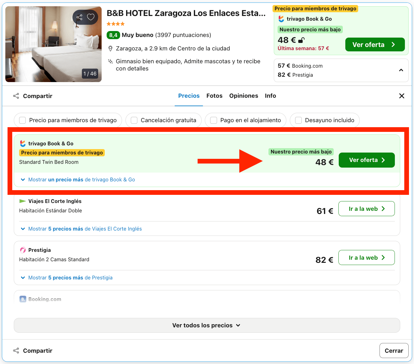 Hotel 4* en Zaragoza por 24€