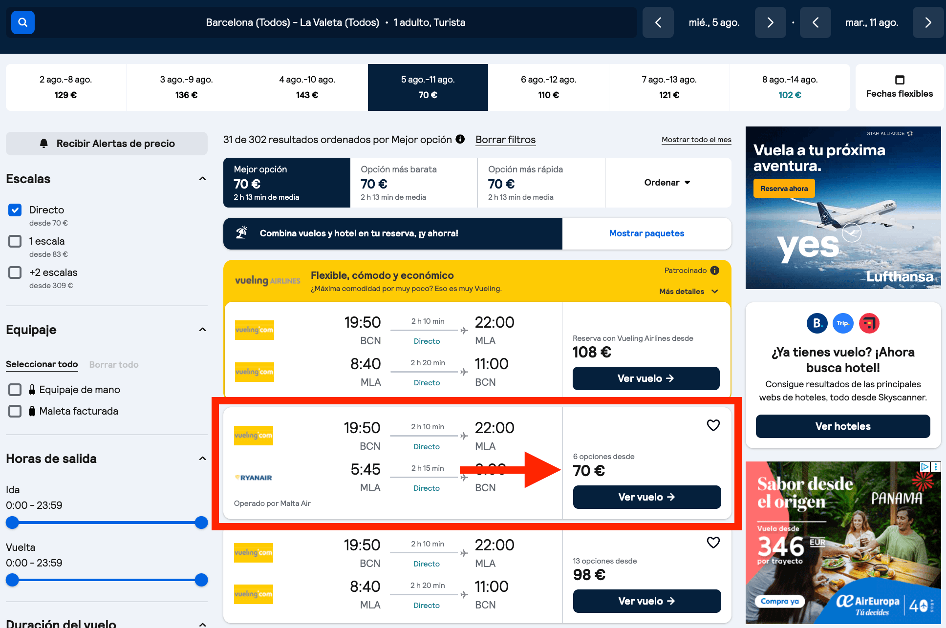 Agosto en Malta: vuelos por 70€ ida y vuelta