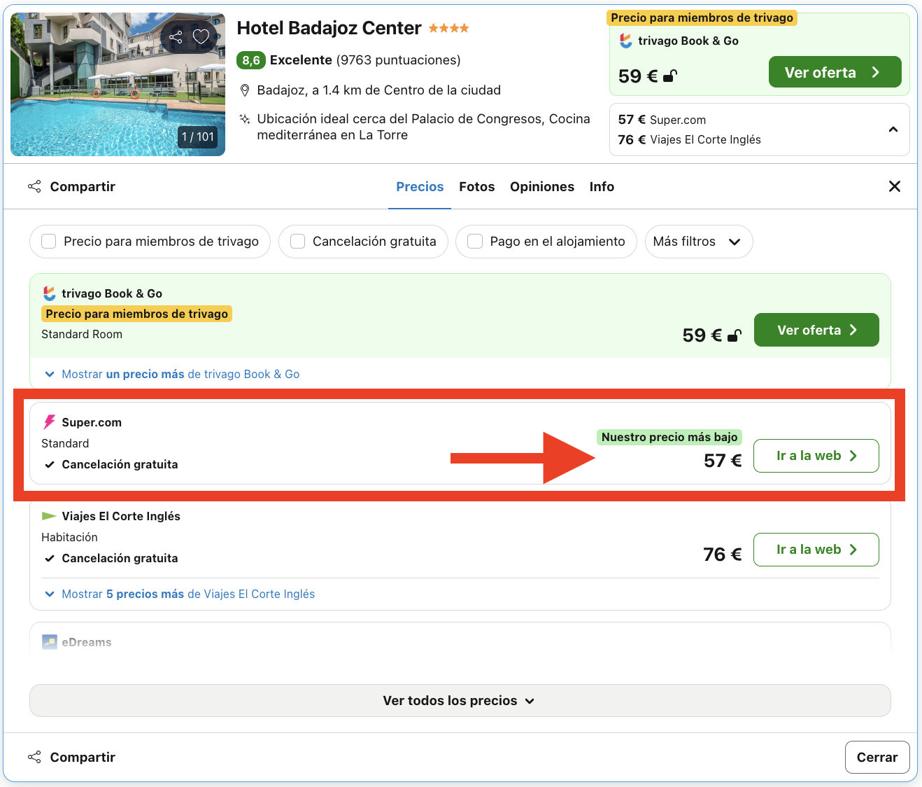 Badajoz: hotel 4* por 28€