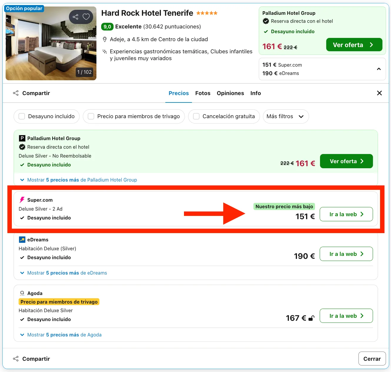 Verano de lujo en el Hard Rock Hotel Tenerife 5* por 75€