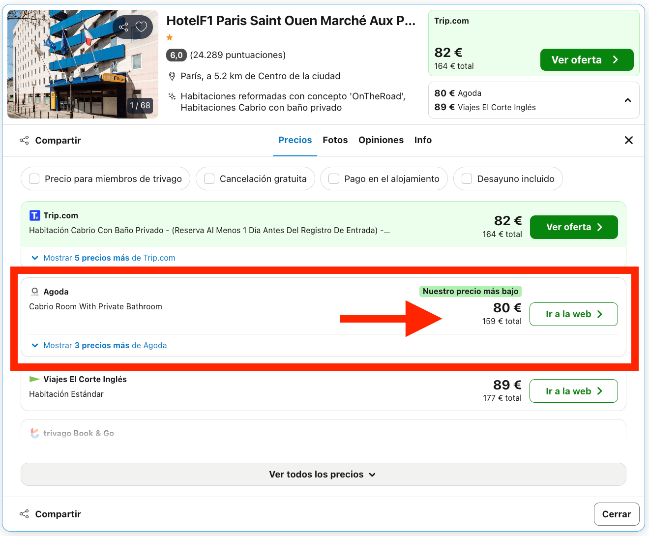 Vuelos de ida y vuelta a París + 2 noches por 120€