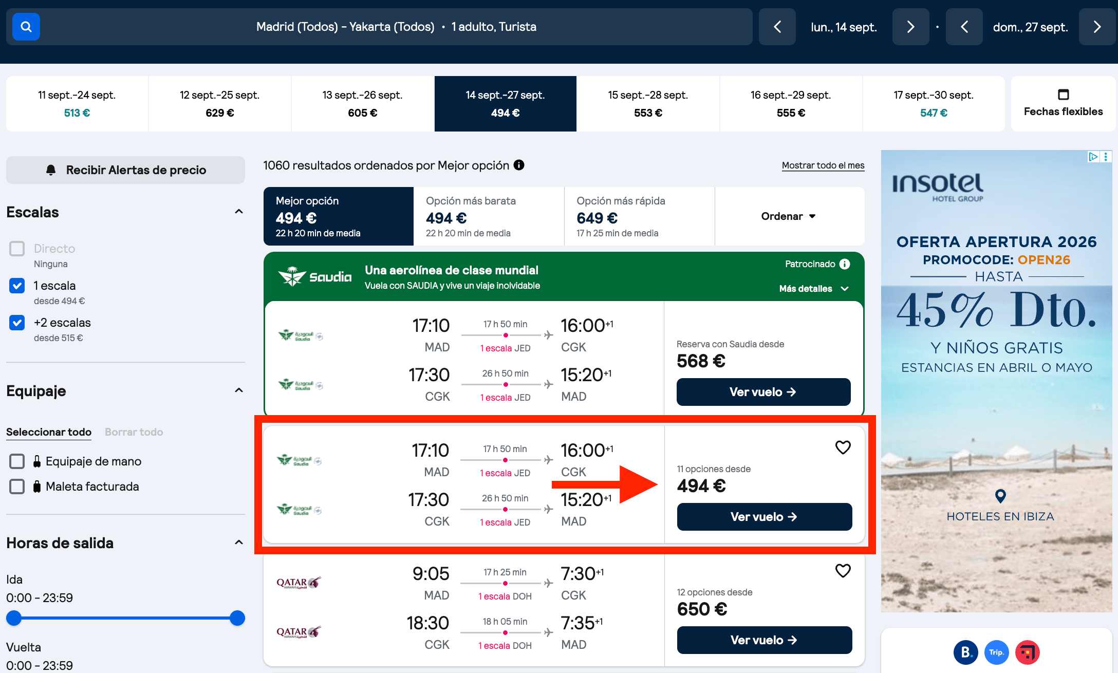 Vuelos a Indonesia por 494€ ida y vuelta