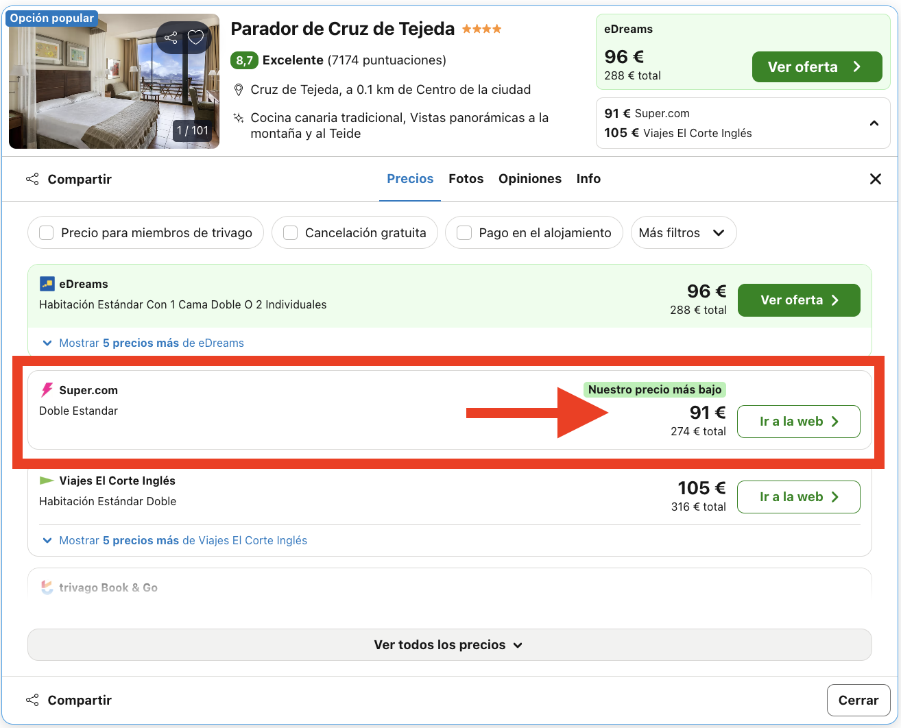 Parador donde dormirás literalmente por encima de las nubes por 45€