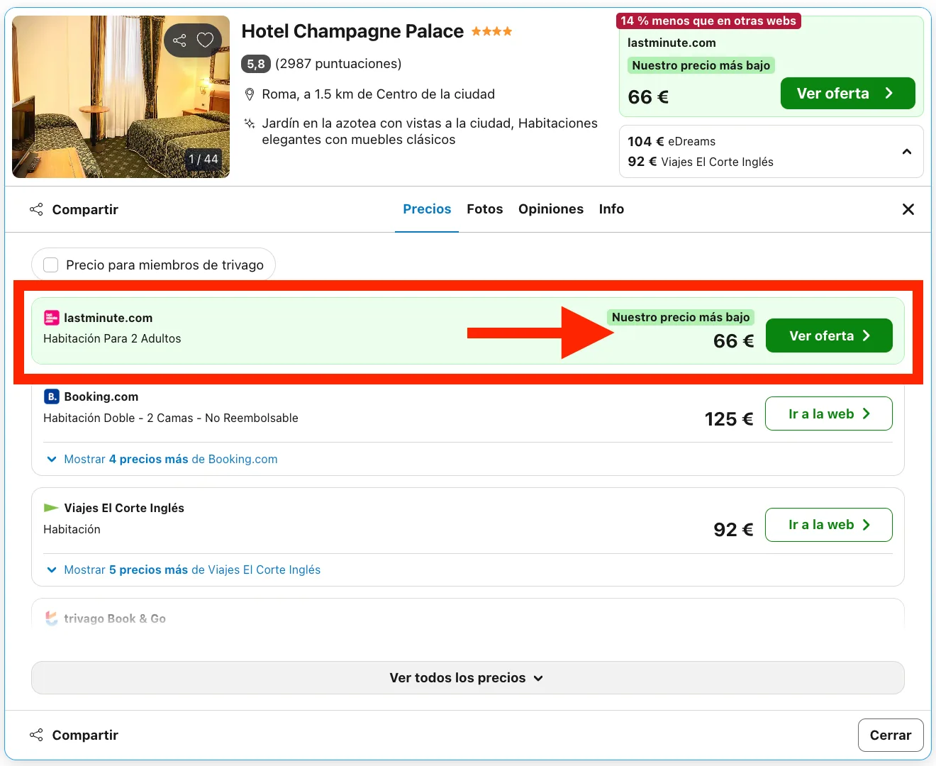 Hotel 4* en Roma por 33€