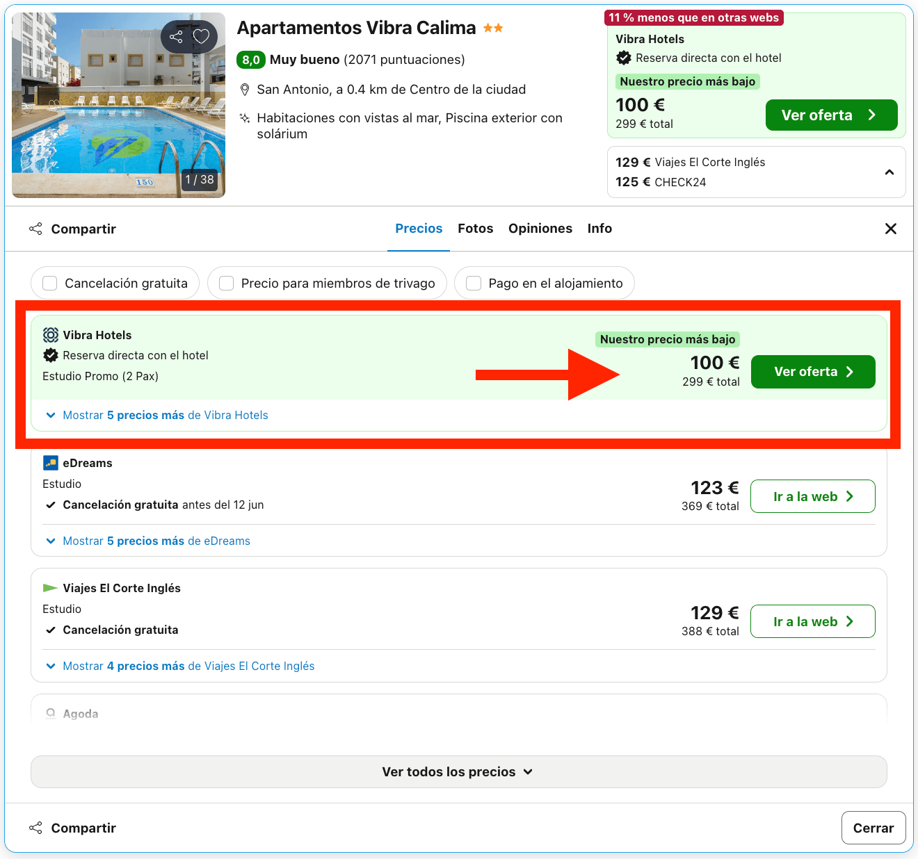 Vuelos a Ibiza + 3 noches en un aparthotel desde 177€ p.p.