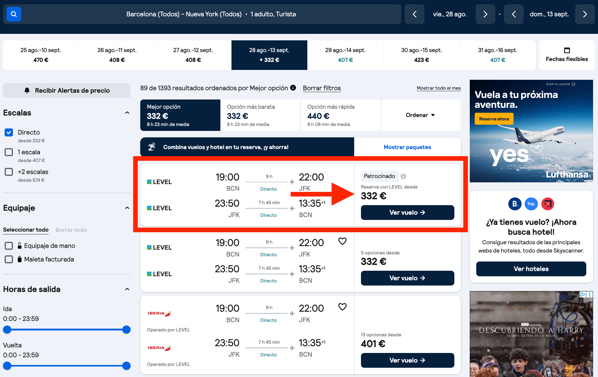 Agosto en Nueva York: vuelos directos desde 332€ ida y vuelta p.p.