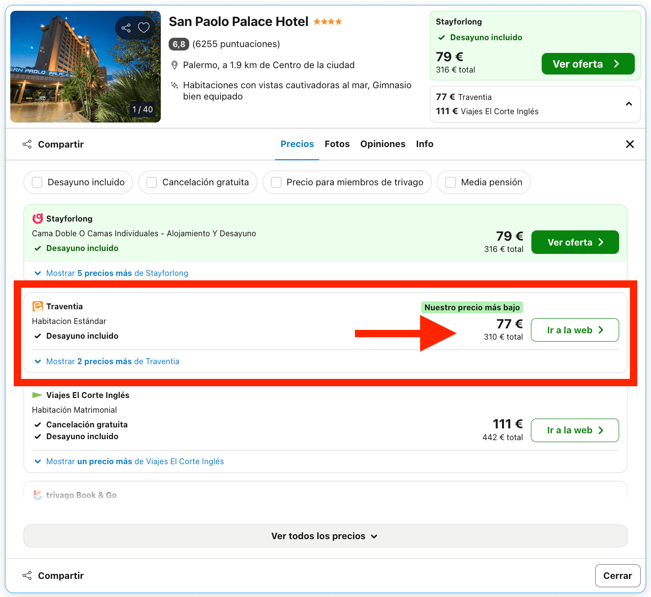 Vuelos a Palermo + 4 noches en hotel 4* desde 197€ p.p.