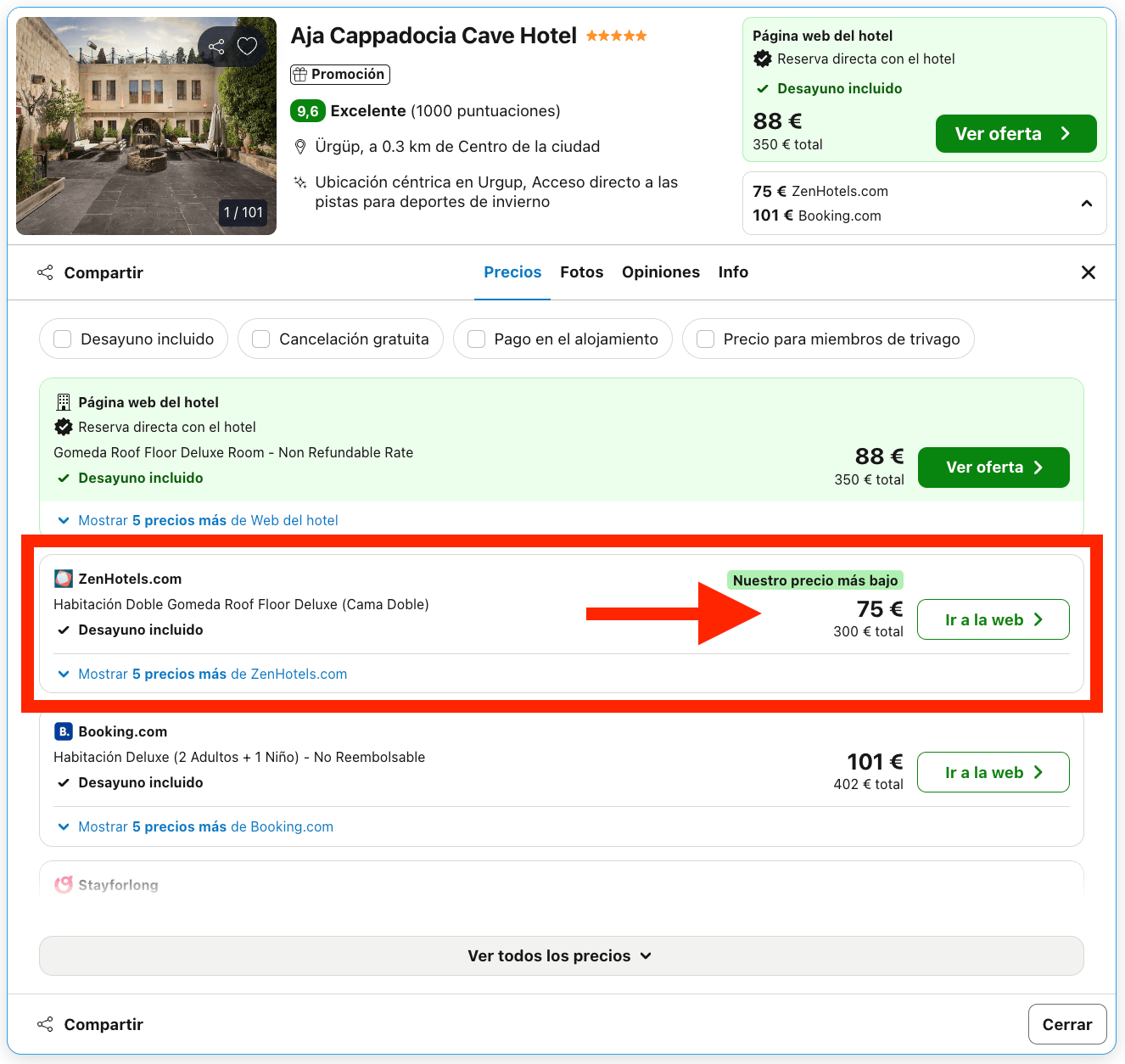 Magnífico hotel 5* con habitaciones que son cuevas únicas en Capadocia desde 37€ p.p./noche