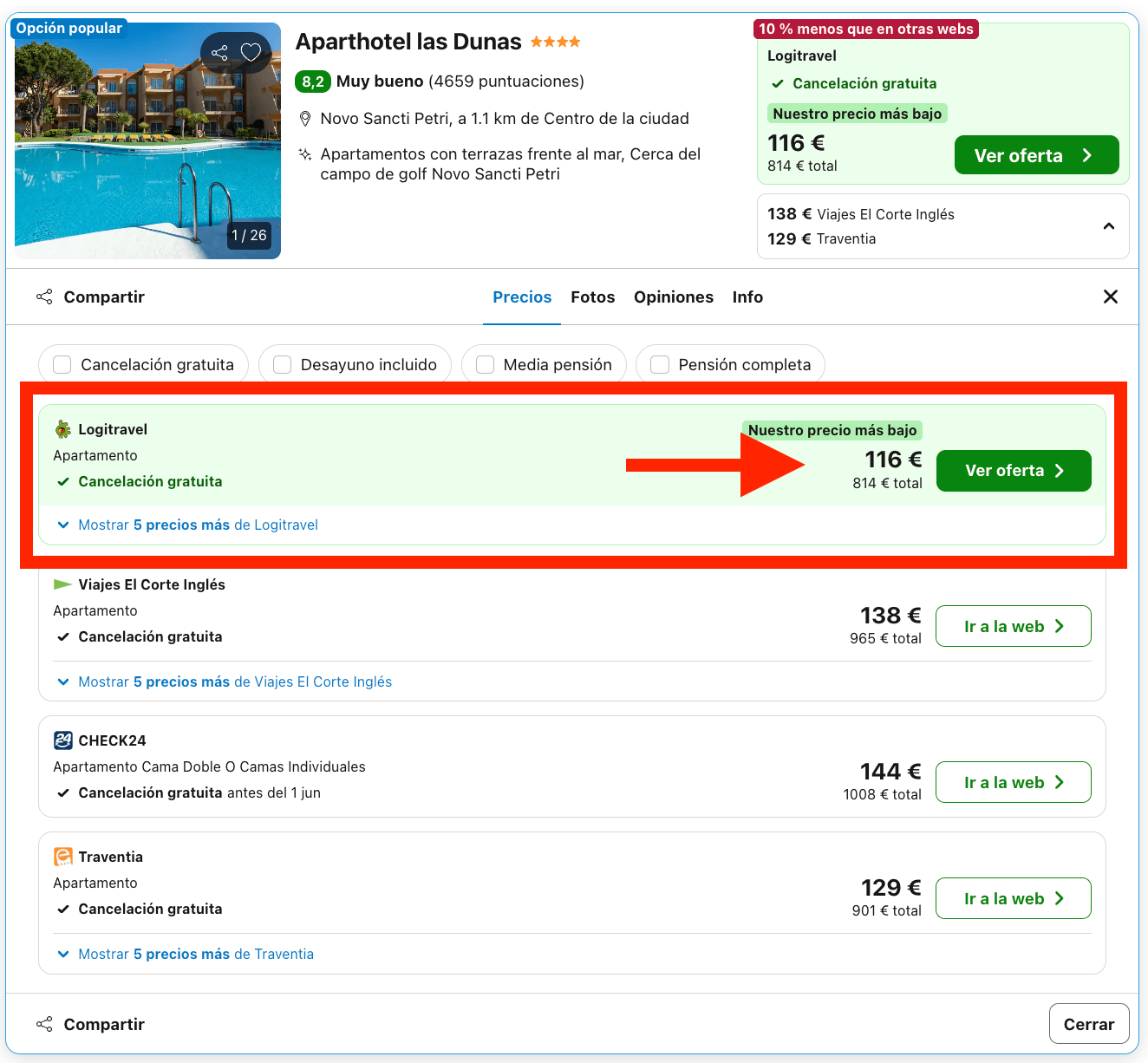 Novo Sancti Petri: 7 noches en un aparthotel 4* desde 407€ p.p.