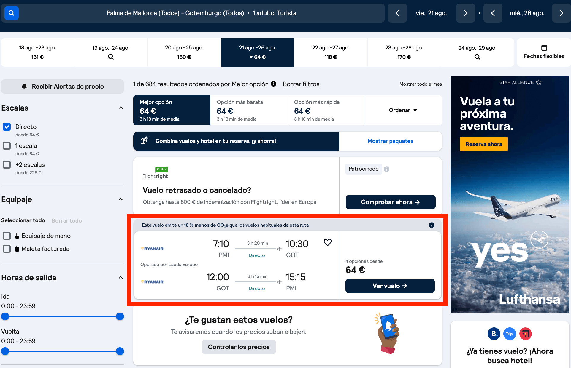 Agosto en Suecia: vuelos a Gotemburgo desde 64€ ida y vuelta por persona