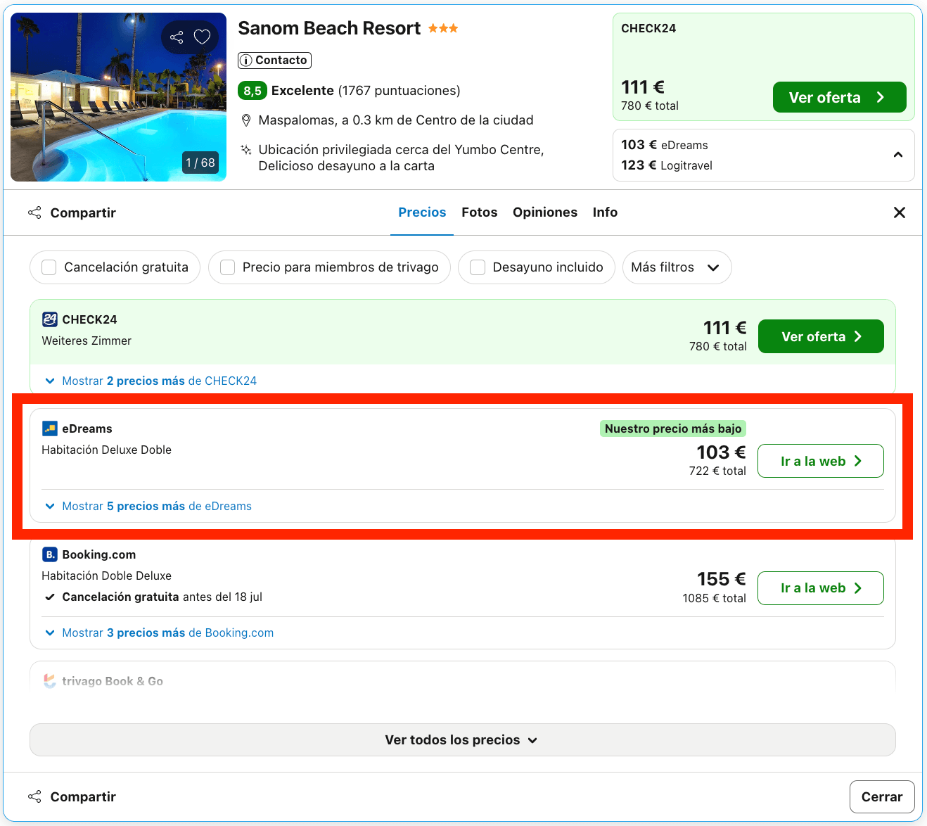 Hotel 4* ideal solo para adultos en Maspalomas desde 51€ p.p./noche