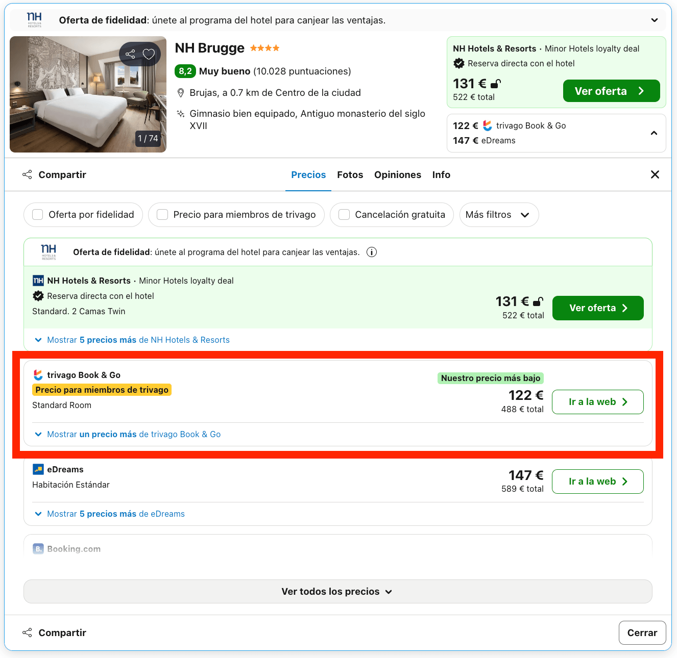 Escapada a Brujas: hotel NH 4* céntrico desde 61€ p.p./noche
