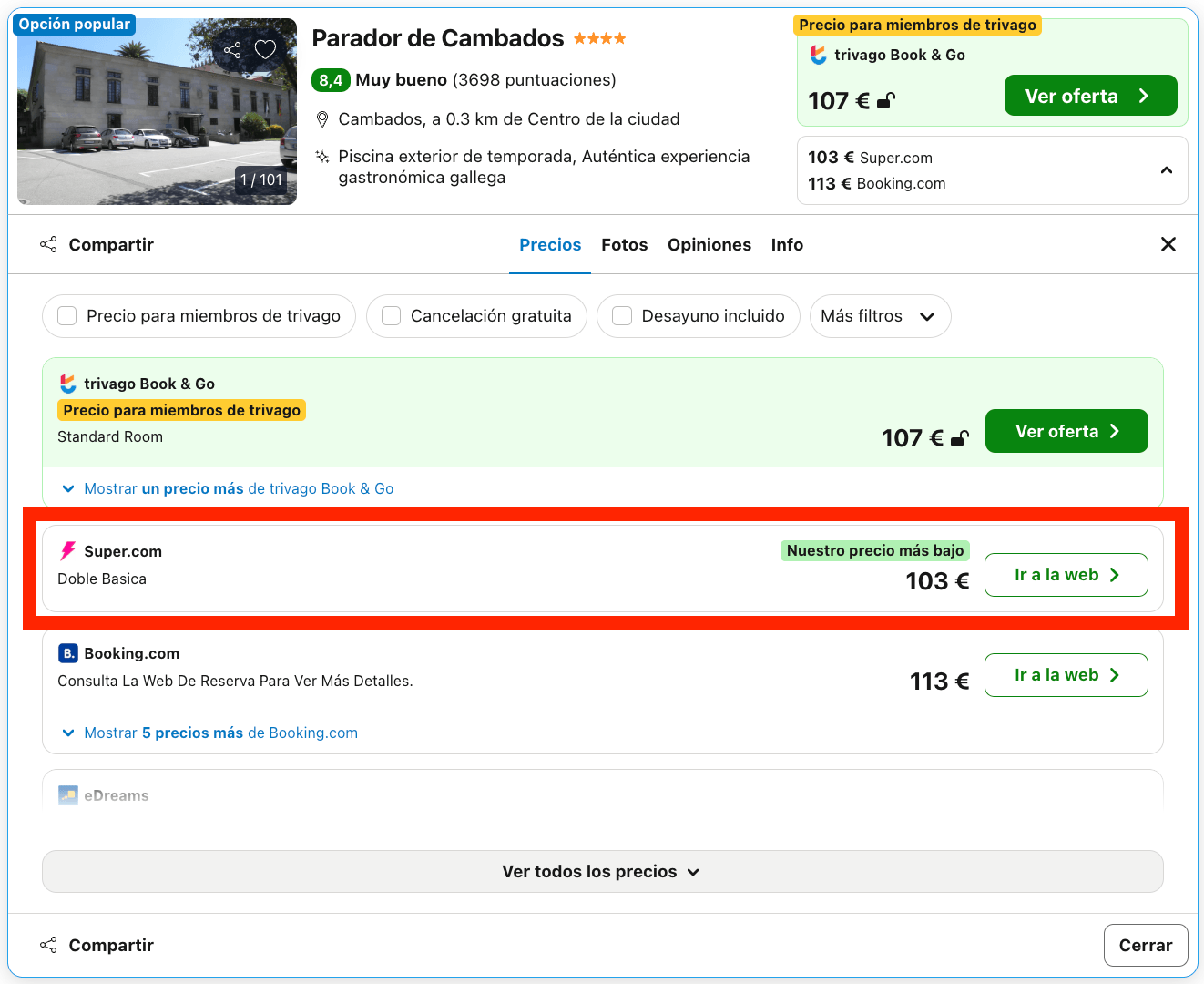 Parador ubicado en una villa marinera de las Rias Baixas por 51€