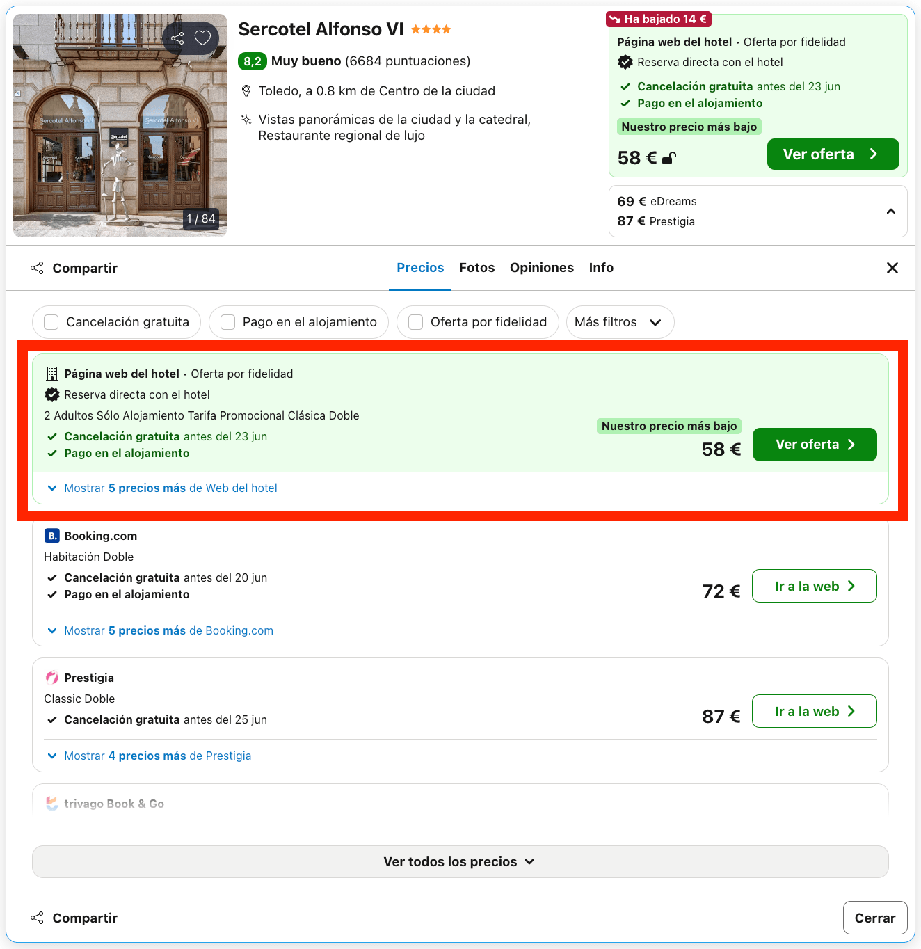 Toledo: hotel 4* con vistas impresionantes desde 29€ p.p./noche