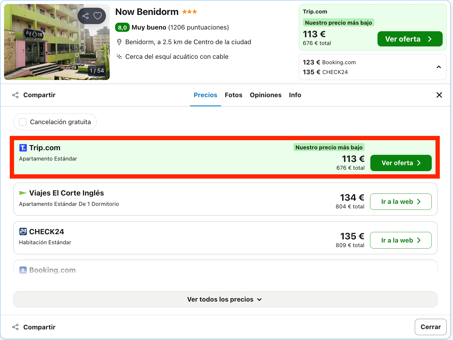 Vacaciones de última hora en Benidorm: hotel 4* desde 56€ p.p./noche