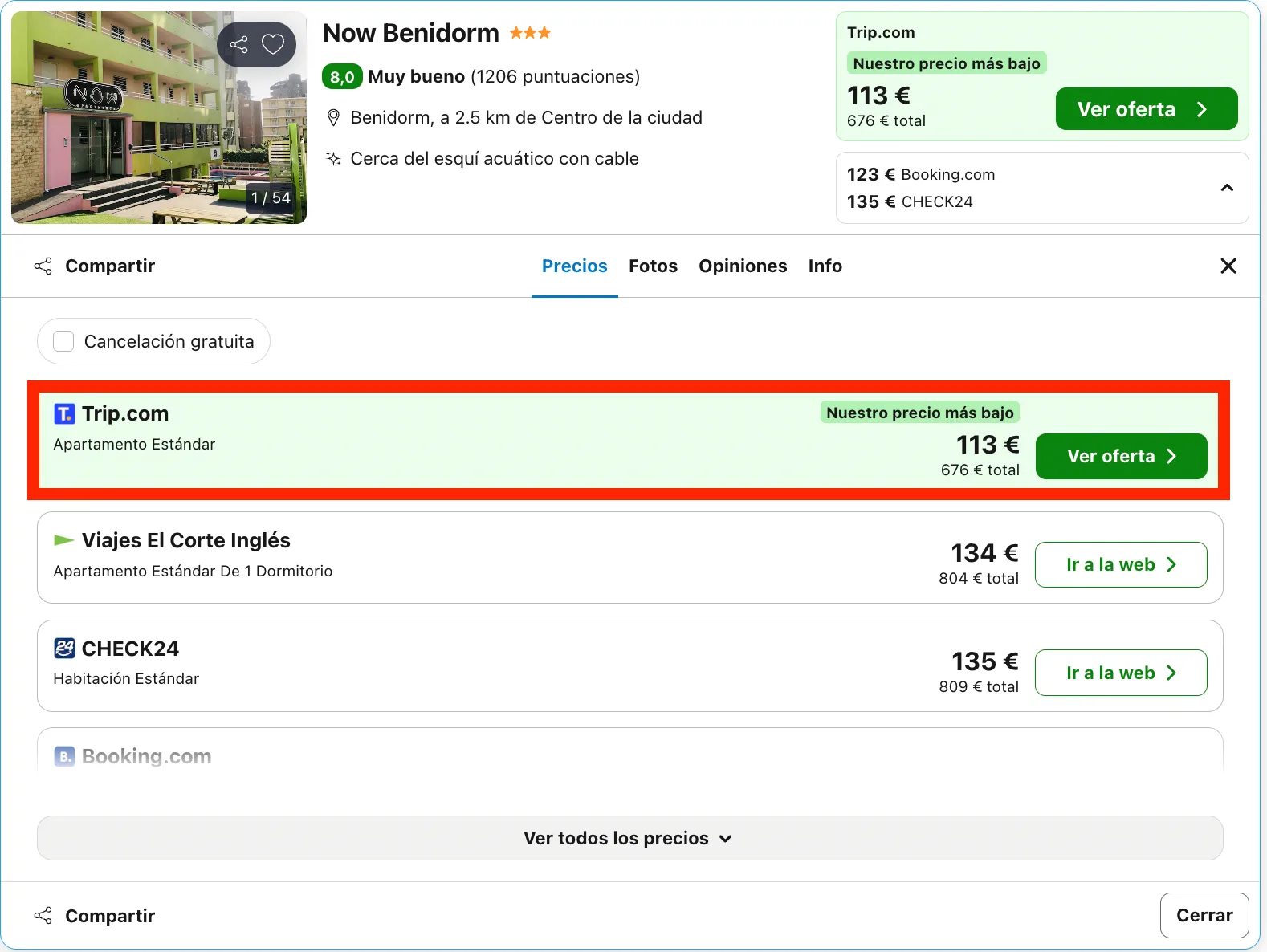 Vacaciones de última hora en Benidorm: hotel 4* desde 56€ p.p./noche