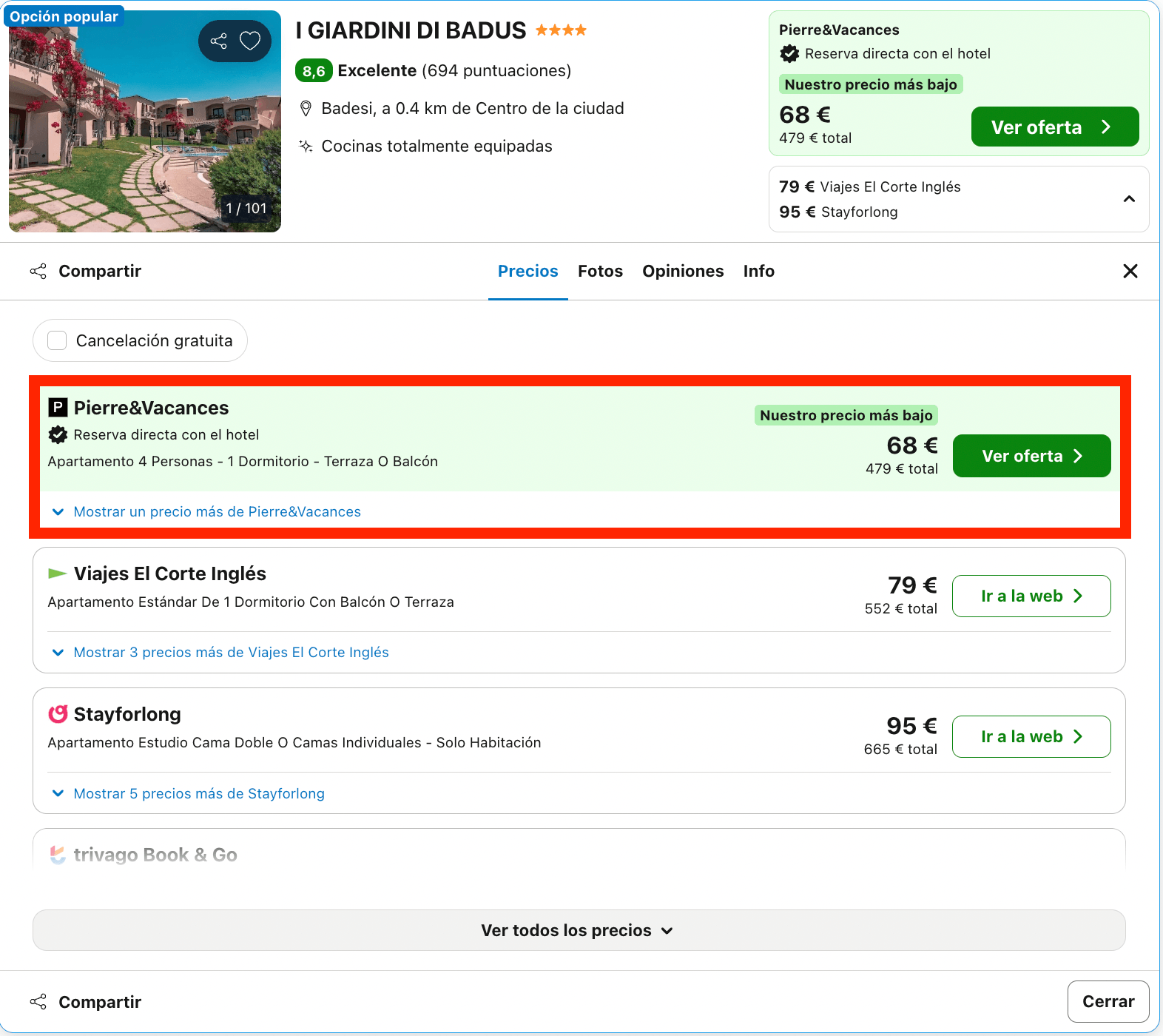 Vuelos a Cerdeña + 6 noches en un lujoso aparthotel desde 154€ por persona