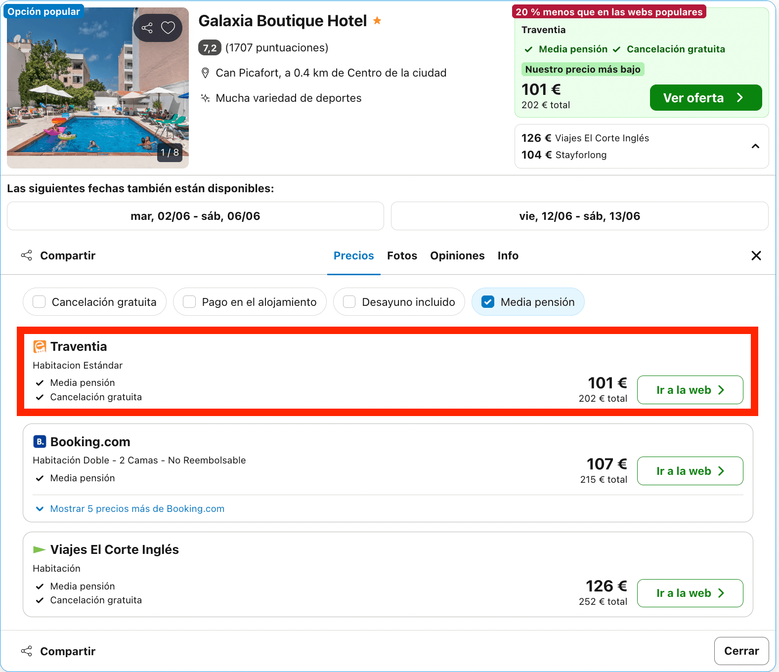 Oferta de última hora: hotel en Mallorca con media pensión desde 50€ p.p./noche